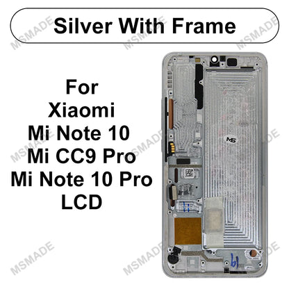 6.47" AMOLED For Xiaomi Note 10 LCD Display Touch Screen Assembly For Xiaomi CC9 Pro Display MI Note 10 Pro Replacement Parts