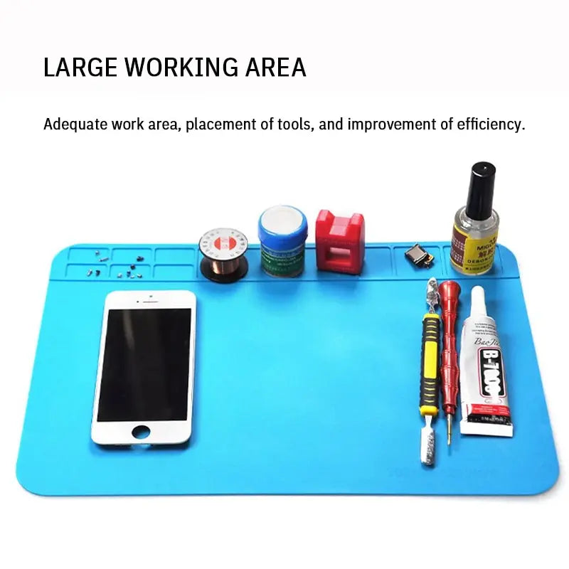 Alfombrilla Silicona Impermeable para Reparación Placa Base Equipo Electrónico (Antideslizante, Aislamiento Térmico, Posicionamiento Componentes)