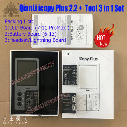 ICopy Plus 2 True Tone Light Sensor, Battery Repair, 8 X XS MAX XR 11 Pro Max, Vibrate Read and Write, Recovery Programmer, 2.2