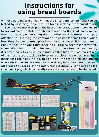 1pcs Power Module Breadboard Kit Bread Board Wire Cables Jumper Breadboard Wire Kit Electronics Breadboard Solderless