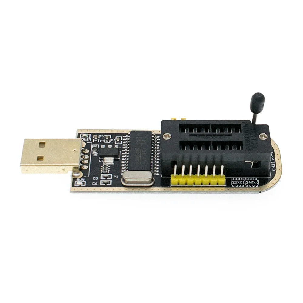 Kit Programador USB CH341A/CH341B 24/25 Series EEPROM Flash BIOS + Clip Test SOIC8/SOP8