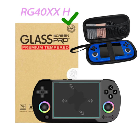 Set Estuche Transporte Rígido + Protector Pantalla para Consola Videojuegos Anbernic RG40XX H (Accesorios)