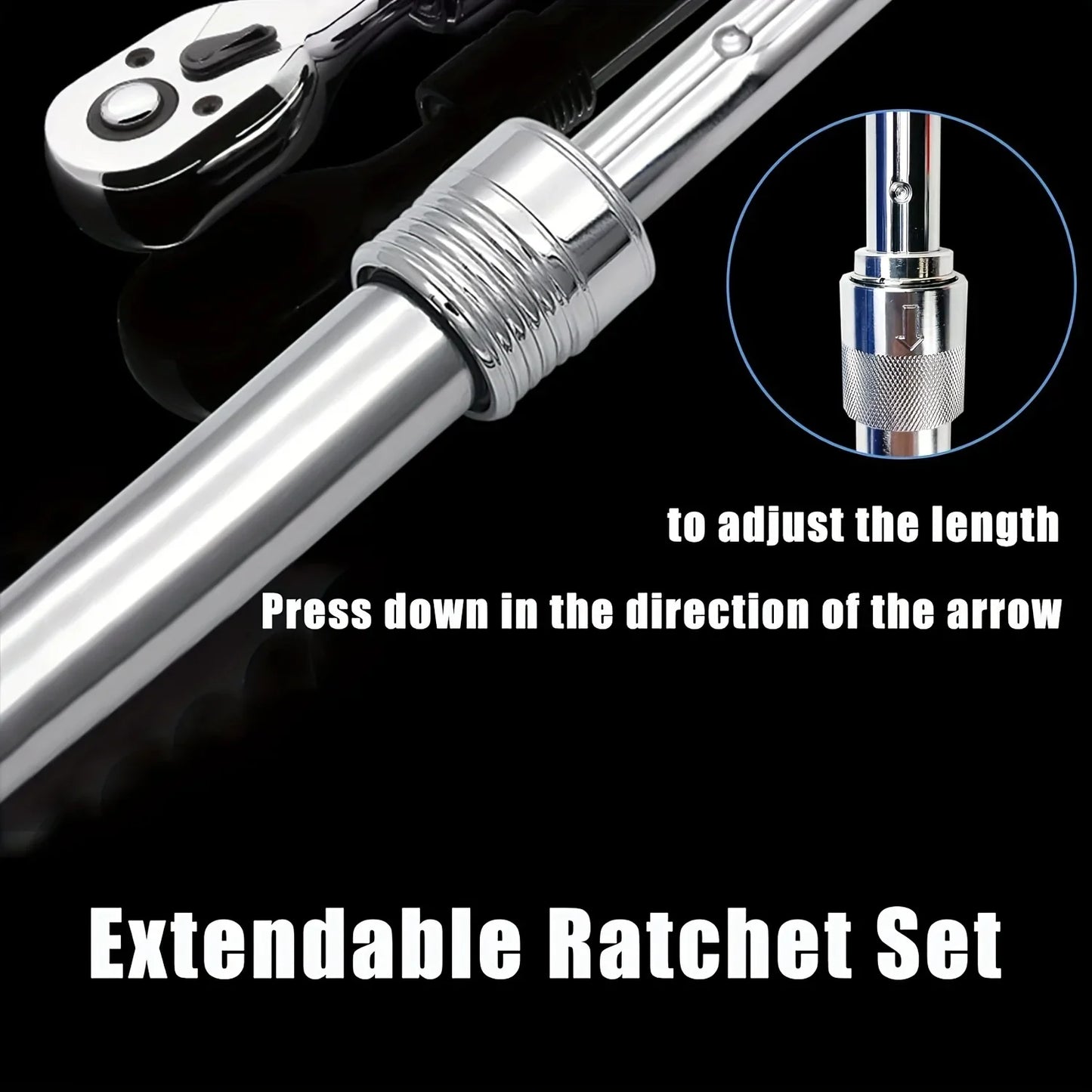 Juego Llaves Vaso Tubo con Ratchet (1/4", 3/8", 1/2") Herramientas Mano para Reparación Auto/Mecánica