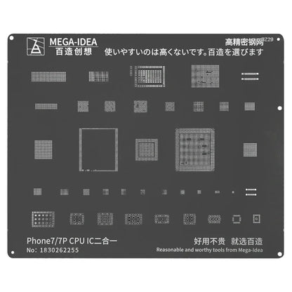 QIANLI MEGA-IDEA Black BGA Reballing Stencil Multifunction Universal Net for iPhone 6-16 Pro Max Planting Tin Steel Mesh tools