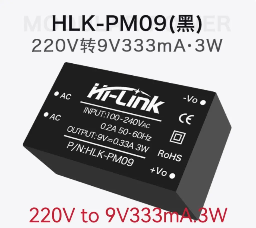 Lote 5 Pcs Módulo Fuente Alimentación Aislada HLK-PM01 AC-DC 220V a 5V/3.3V/12V/24V/9V