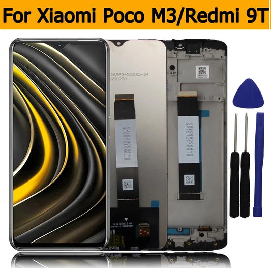 LCD For Xiaomi Poco M3 M2010J19CG Display Touch Screen Digitizer For Redmi 9T Display With Frame M2010J19SG Replacement Parts