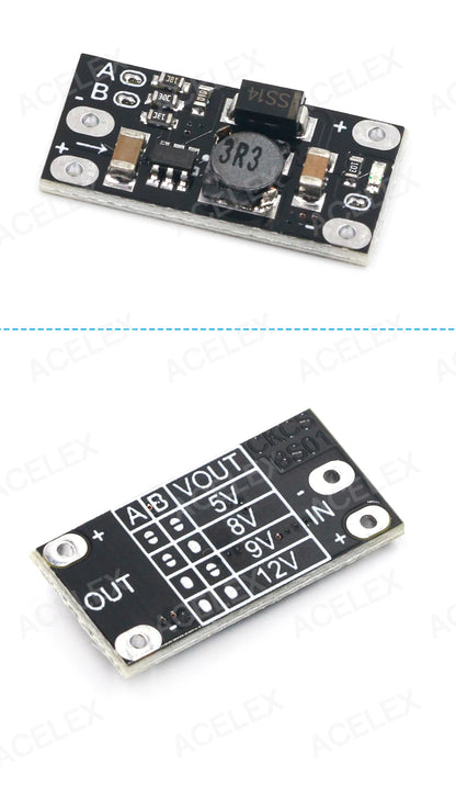 Mini Módulo Convertidor Boost DC-DC 3V/3.7V/5V/9V a 12V Step-Up Regulador Voltaje PCB (Set 5V/8V/9V)