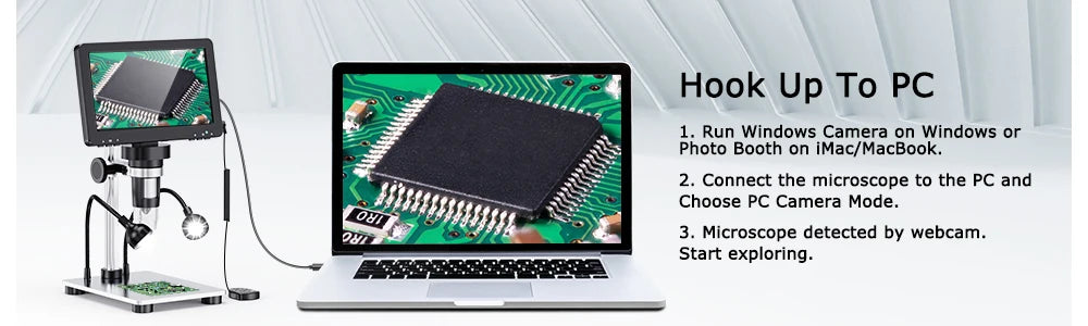 Elikliv EDM9 Pro 1200X HDMI Digital Microscope with 7'' IPS Screen 16MP Coin Soldering Electronic Microscope 32G for Windows Mac