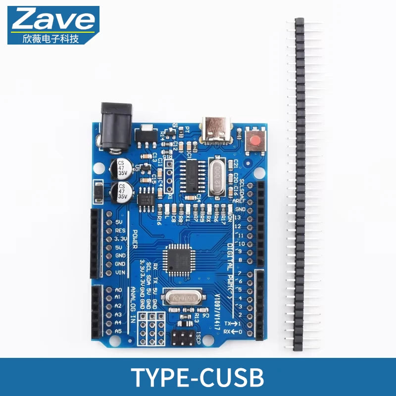 Placa Desarrollo UNO R3 (ATMEGA328P, CH340/ATEGA16U2) compatible Arduino con Cable + Placa Expansión Proto Shield R3/R4