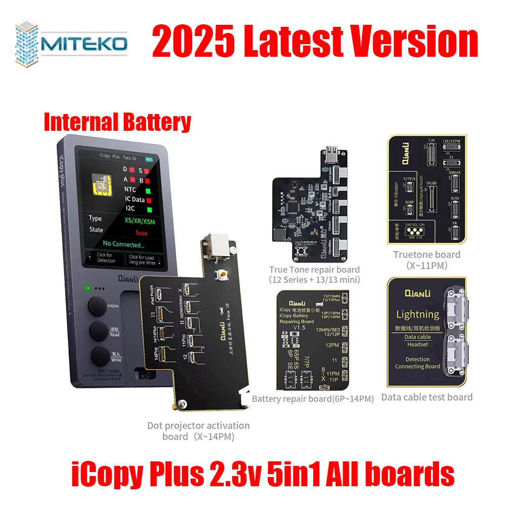 QIANLI iCopy Plus 2.3v 2025 Face ID Adaptor & Flex For X-14 PM Series Dot Matrix Recovery Activation Board Repair Tools