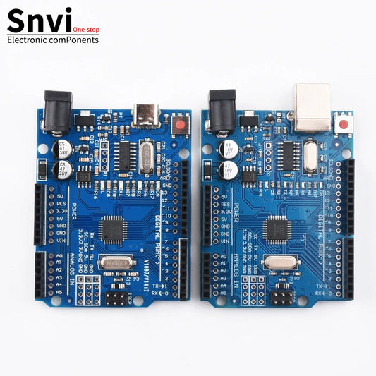 Placa Desarrollo UNO R3 (ATMEGA328P, CH340/ATEGA16U2) compatible Arduino con Cable + Placa Expansión Proto Shield R3/R4