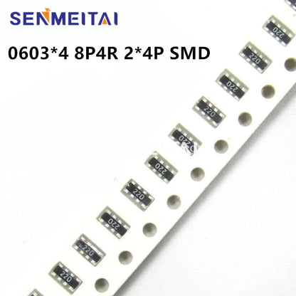 5000Pcs 0603*4 8P4R 5% 2*4P SMD Network Resistor Array 0ohm 1 10 100 ohm 1K 10K 100K 1M 101 102 103 104 105