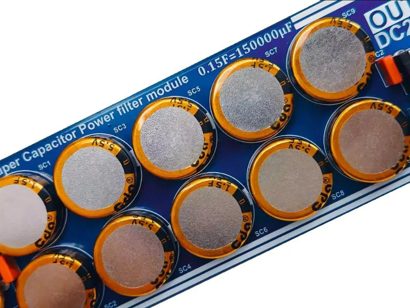 Placa Filtro Fuente Alimentación Lineal/Conmutada con Supercapacitor 5V-48V 10A
