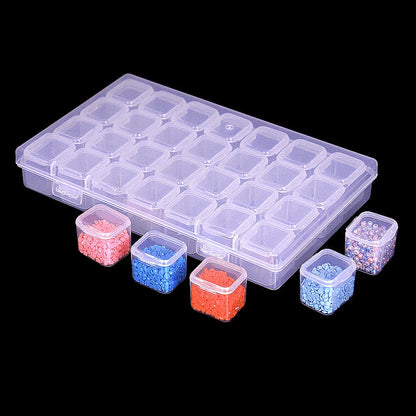 Contenedor Almacenamiento Pintura Diamante (28/56 Ranuras Rejilla) Caja Herramientas Transparente Accesorios Bordado DIY Cuentas