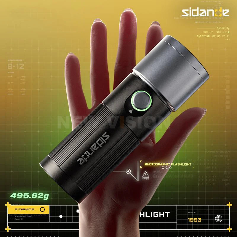 Linterna Proyector LED Sidande Photoolex (10W, 4 Colores) con Batería 8400mAh y Rosca 1/4"