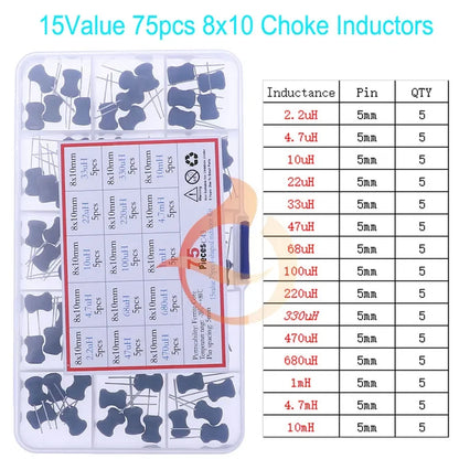 Kit Surtido Inductores SMD/DIP - Varios Valores (2.2uH a 100mH)