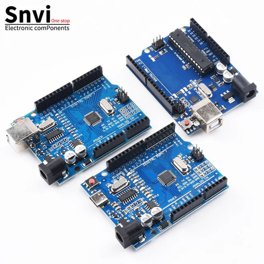 Placa Desarrollo UNO R3 (ATMEGA328P, CH340/ATEGA16U2) compatible Arduino con Cable + Placa Expansión Proto Shield R3/R4