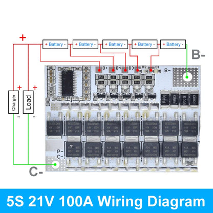 3s/4s/5s Bms 12v 16.8v 21v 3.7v 100a Li-ion Lmo Ternary Lithium Battery Protection Circuit Board Li-polymer Balance Charging