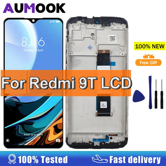 6.53" 100% Test For Redmi 9T LCD Display Touch Screen Digitizer Assembly For Xiaomi Poco M3 Display Screen With Frame LCD