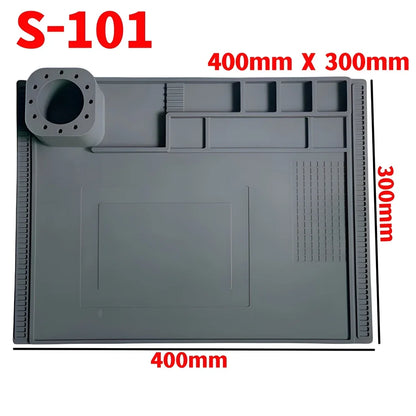 Alfombrilla Silicona ESD Aislante Térmica Resistente Calor para Soldadura Reparación Computadora/Teléfono (Kit Mantenimiento)