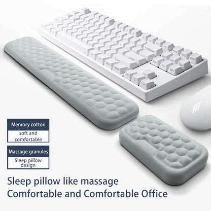 Reposamuñecas Ergonómico Espuma Memoria para Teclado y Mouse Pad (Protección Oficina/Tipeo) Computadora/Notebook