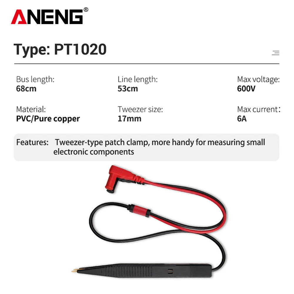 Pinza Detector Clip para Capacitores/Resistencias ANENG (Puntas Prueba LCR Universal) Accesorios Multímetro