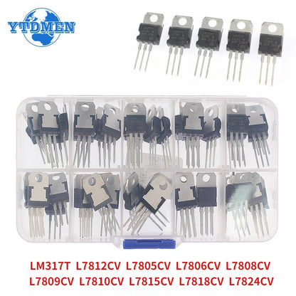 Kit Regulador Voltaje IC TO-220 (LM317T, L7805CV-L7824CV) (5-50 Unidades)