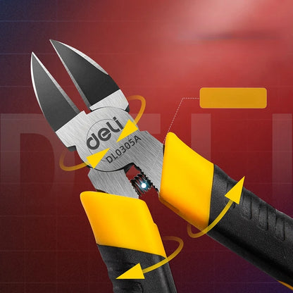 Alicate Corte Diagonal Deli CR-V (5"/6") para Joyería/Cable/Plástico (Mini Pinza Herramienta Eléctrica)