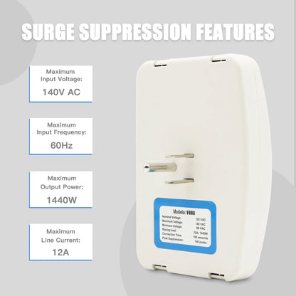 Protector Sobretensión Enchufe Pared Triple US 120V BSEED (Pack 2/3)