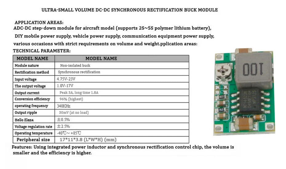 Lote 1/5/10 Pcs Mini Convertidor Step-Down DC-DC 3A 5V-23V a 3.3V/6V/9V/12V 340KHz