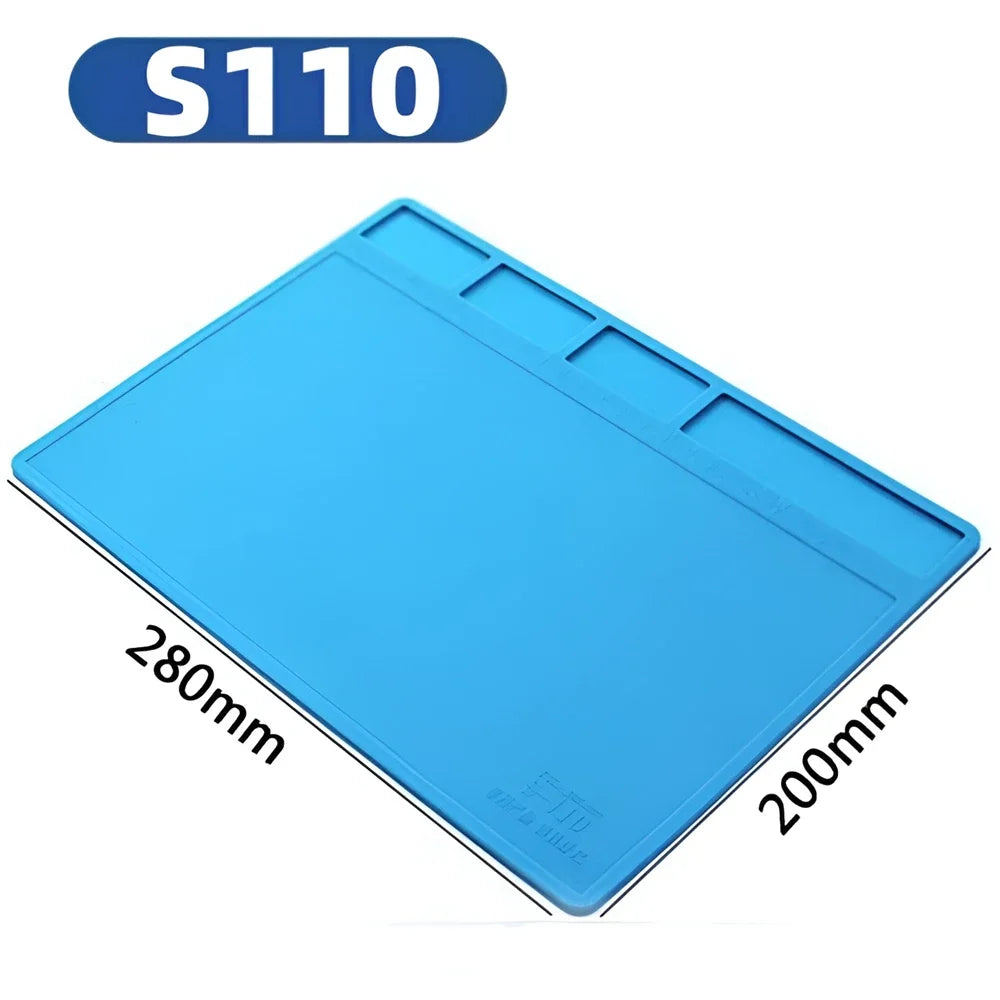 Alfombrilla Trabajo Silicona ESD Aislante Resistente Calor para Estación Soldadura Reparación Teléfono Kit Herramientas Plataforma Escritorio