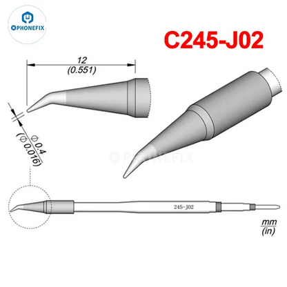 Puntas Cautín Soldador PHONEFIX Serie C245/C470 para Estación JBC / Mango Universal T245/T470 (Reparación PCB/IC)