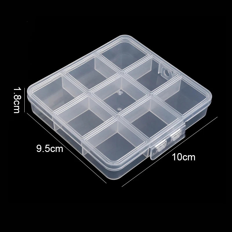 Caja Organizadora Plástico Transparente con Divisores Ajustables para Cuentas/Artesanía/Joyería/Pesca/Piezas
