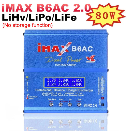 iMAX B6AC 2.0 RC Charger 80W B6AC 6A Battery Charger LiHv Lipo Nimh Li-ion Ni-cd Digital Balance Charger With LCD Digital Screen