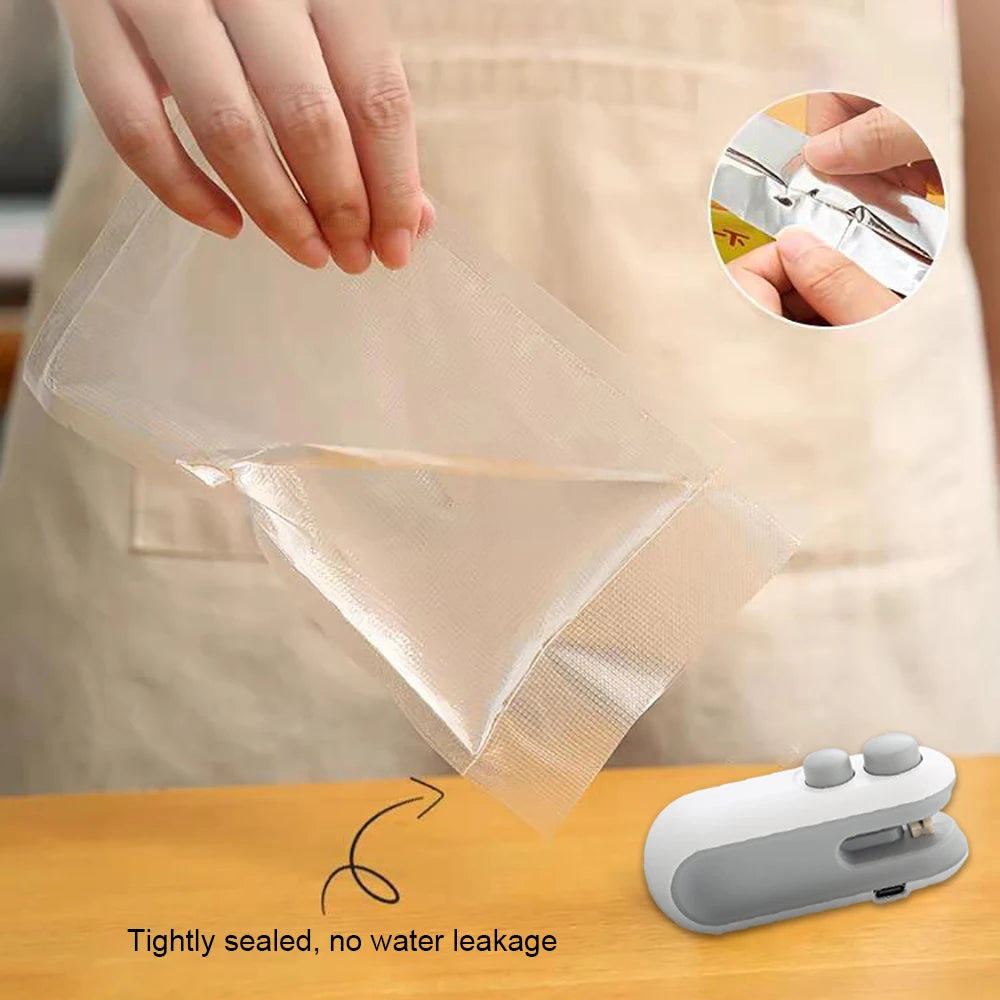 Mini Selladora Térmica Portátil para Bolsas Plásticas Alimentos (Clip Sellador Manual Embalaje)