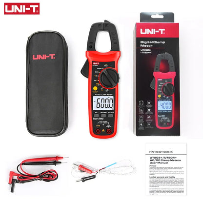 Pinza Amperimétrica Digital UNI-T UT204+ / UT202A+ (600A AC) - Tester Eléctrico Profesional True RMS, NCV, Auto Rango