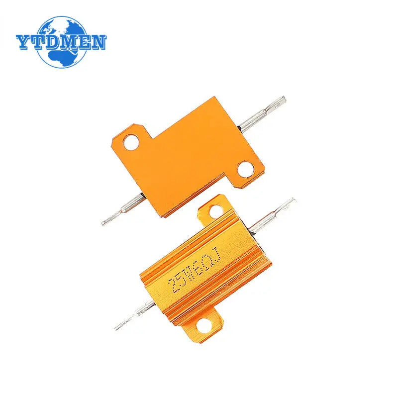 Resistencia Carga Bobinada Caja Aluminio (10W/25W/50W/100W, 0.1 Ohm - 10K Ohm) (2 Unidades)