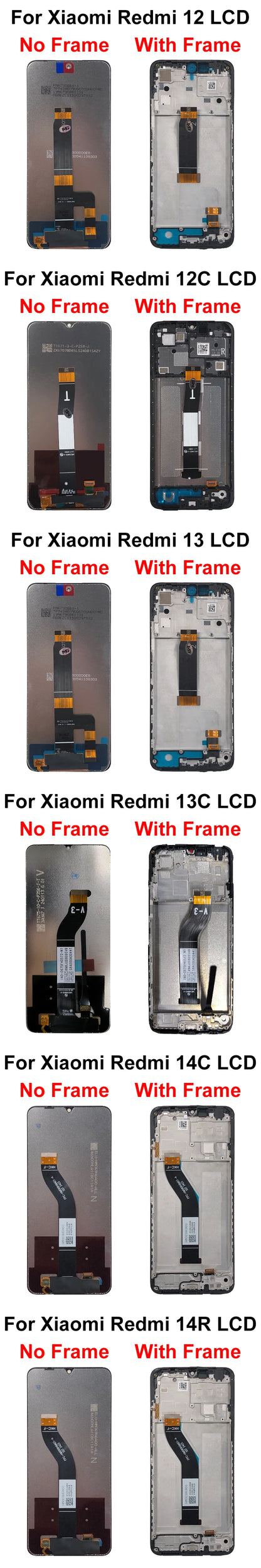 AAA+ IPS For Xiaomi Redmi 12C 22120RN86G 12 LCD 14R 14C Display Touch Screen Digitizer Replace For Redmi 13C LCD 13 Display