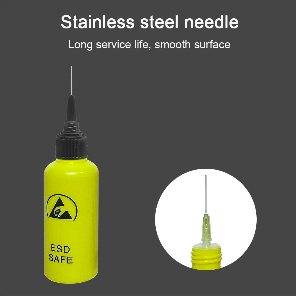 Alcohol bottle dispensing rosin washing plate water anti-static solvent bottle with needle 65ML leak-proof mobile phone repair