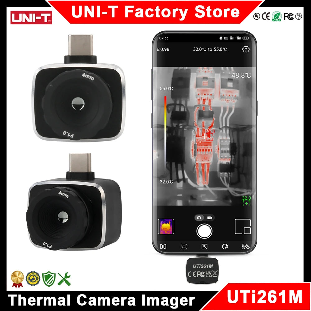 Cámara Térmica UNI-T UTi261M (256x192) para Celular Android (Tipo C) - Termógrafo Infrarrojo (No iPhone)