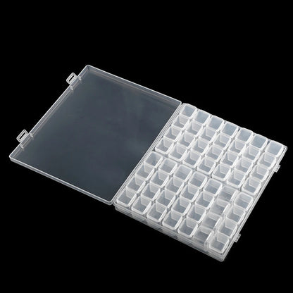 Caja Almacenamiento Plástico Organizador 28/32/48/56/64 Ranuras para Cuentas Pintura Diamante/Joyería/Accesorios DIY (1 Unidad)