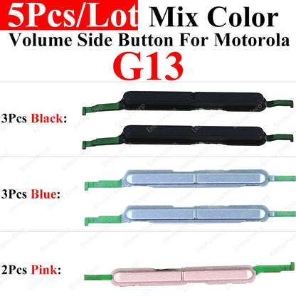 5set Power Volume Side Button Key For Motorola Moto G23 G22 G20 G13 G10 G9 G7 Plus G8 Power Lite Volume Button Power ON OFF