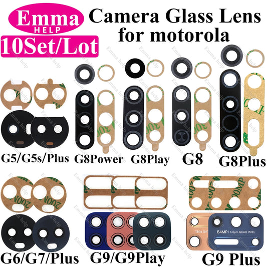 10set A+ Back Camera Glass Lens for Motorola Moto G9 G8 G7 G6 G5 Plus Play Power Rear Camera Lens