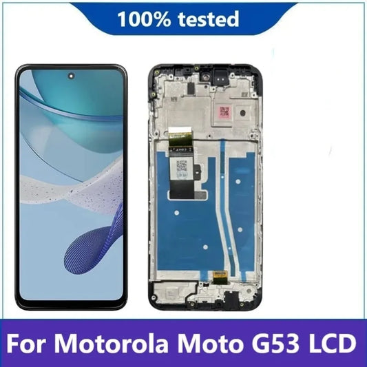 6.5" IPS For Motorola Moto G53 LCD Touch Screen Sensor Digiziter Assembly Replace For Moto G53 LCD XT2335-2 With Frame