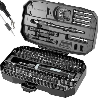 Set Destornilladores Precisión Profesional 152 en 1 / 25 en 1 (Kit Herramientas Laptop/Computadora, Puntas T5/T6 Torx)