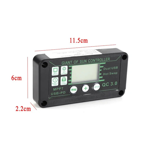 Controlador Carga Solar MPPT 10A-100A 12V/24V Max PV 50V Regulador Panel Dual USB Auto Display