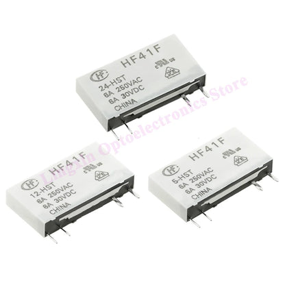 Relé Potencia HF41F-ZS/ZST/HS/HST 5-Pin 6A - Voltajes (5V/12V/24V DC) - Lote 5 Piezas