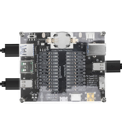 Tester Placa Prueba Cables USB (Tipo-C/B/Micro) Detección Cortocircuito/Anomalía para iOS/Android