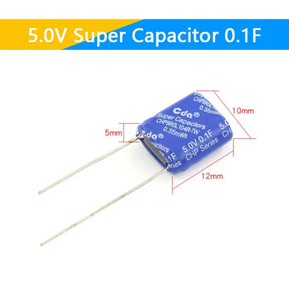 Supercapacitor Farad Tipo Combinación (0.22F-50F, 5.5V) - Unidad (Especificar Valor)