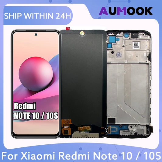 AMOLED LCD For Xiaomi Redmi Note 10 4G 10S LCD Display Touch Screen Digitizer Assembly For Redmi Note10S M2101K7AI M2101K7BG